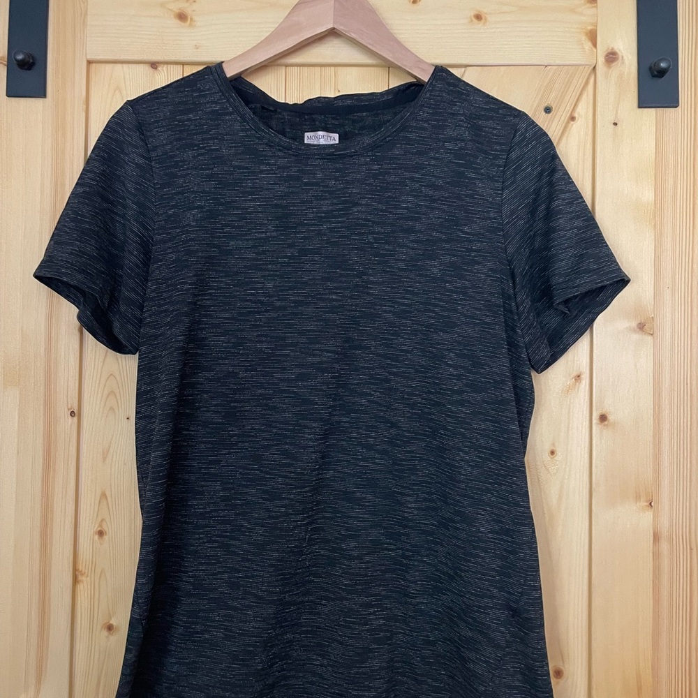 Mondetta Women's Short Sleeve Crew Tee in Black Heather
